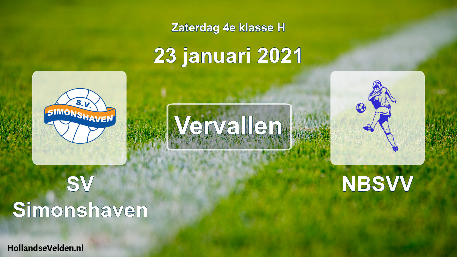 Scheduled Match: SV Simonshaven - NBSVV (23 January 2021)