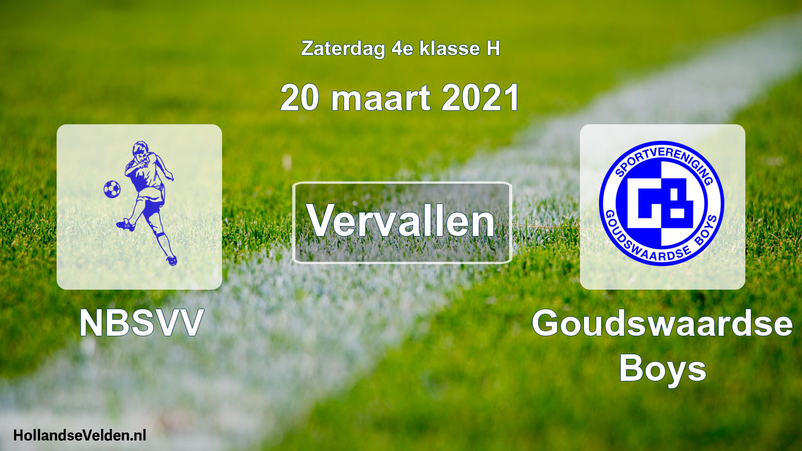 Scheduled Match: NBSVV - Goudswaardse Boys (20 March 2021)