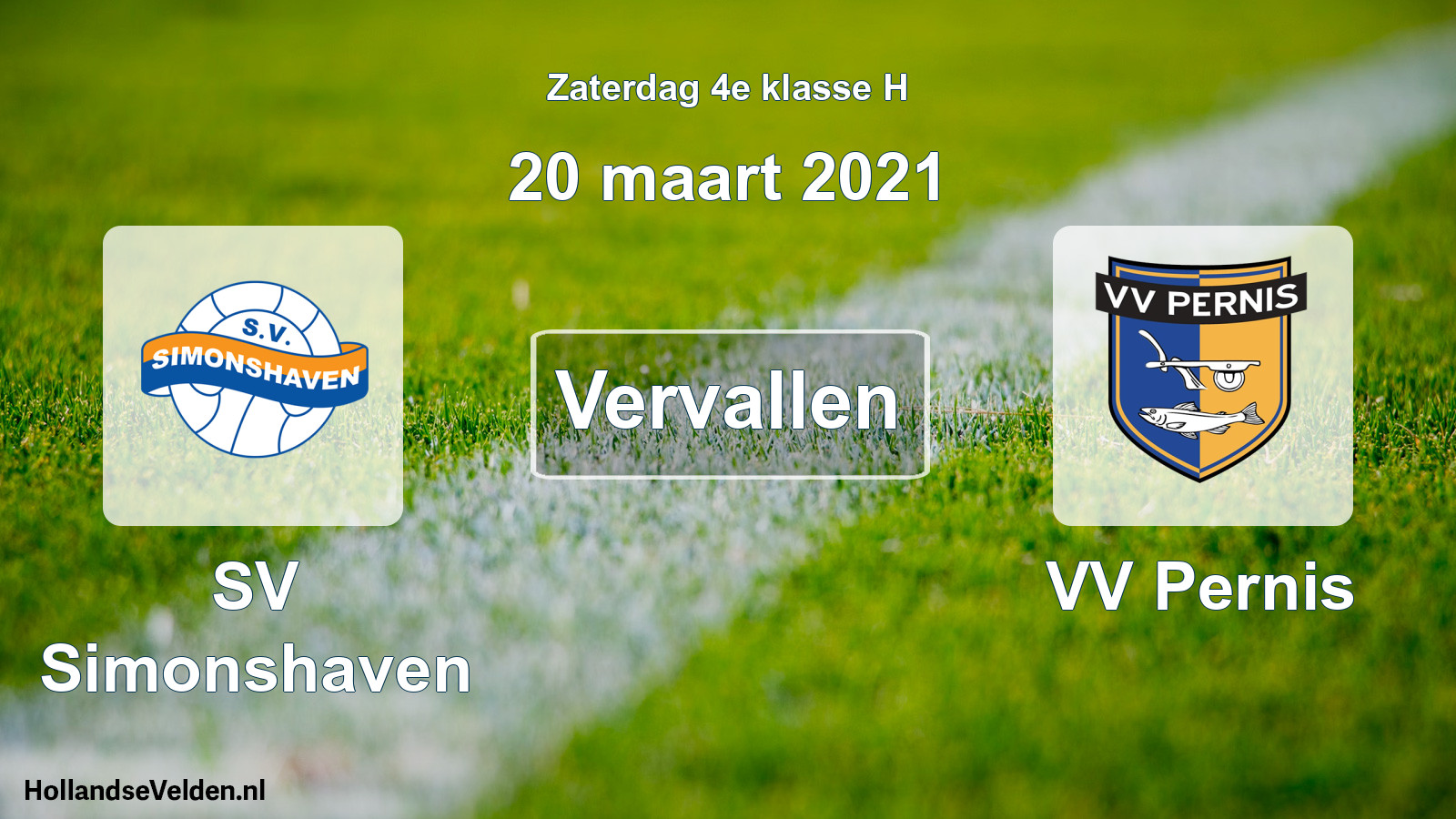 Scheduled Match: SV Simonshaven - VV Pernis (20 March 2021)