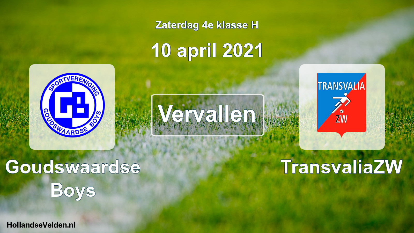 Scheduled Match: Goudswaardse Boys - TransvaliaZW (10 April 2021)