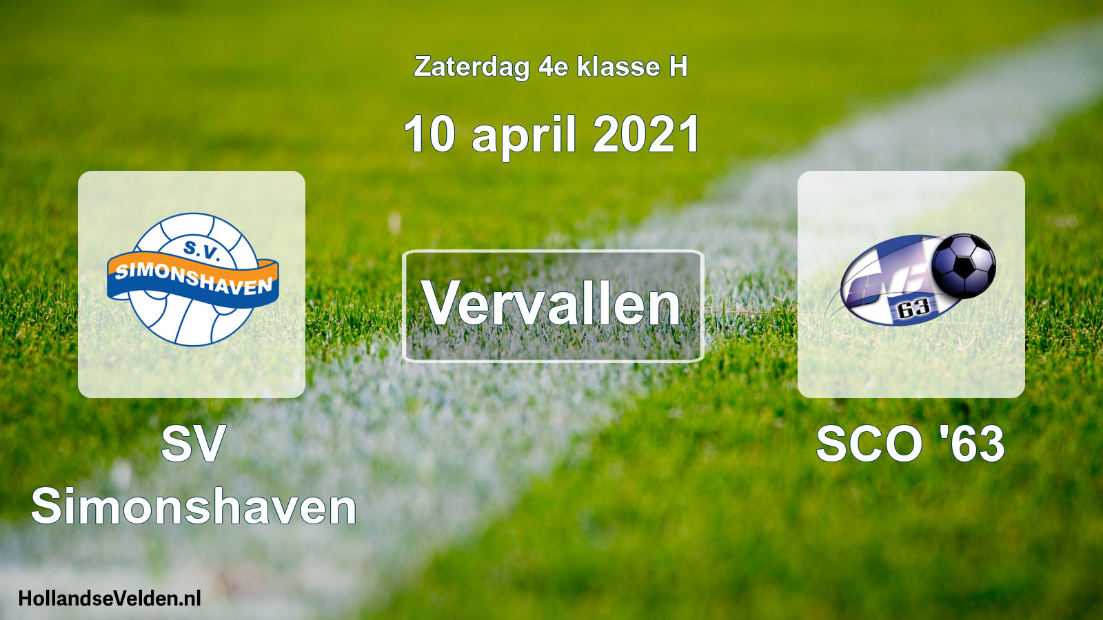 Scheduled Match: SV Simonshaven - SCO '63 (10 April 2021)