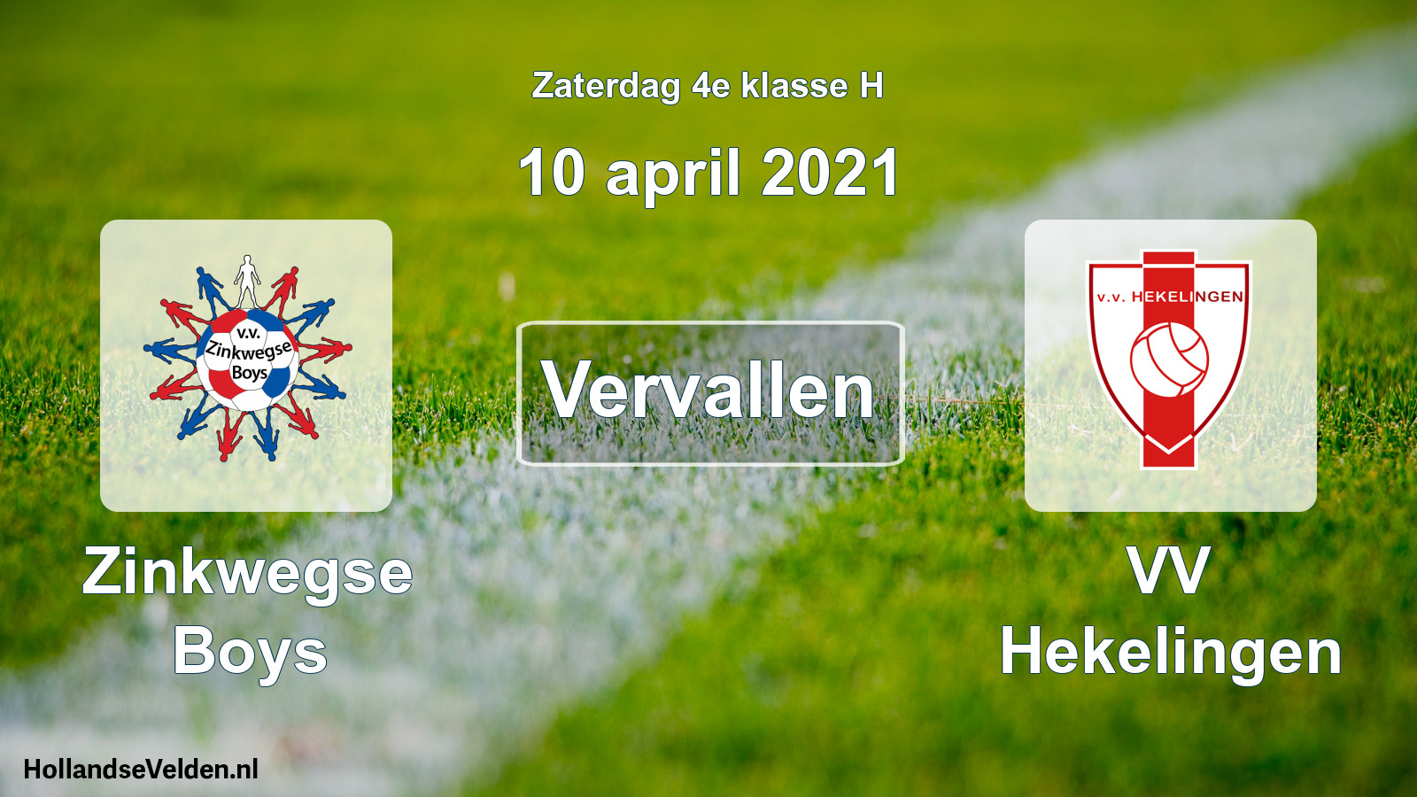 Scheduled Match: Zinkwegse Boys - VV Hekelingen (10 April 2021)
