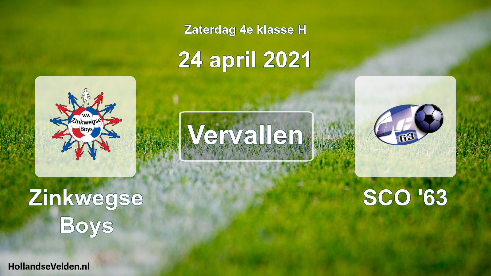 Scheduled Match: Zinkwegse Boys - SCO '63 (24 April 2021)