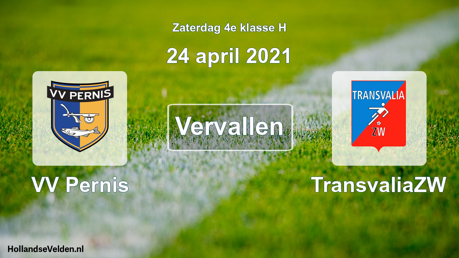 Scheduled Match: VV Pernis - TransvaliaZW (24 April 2021)