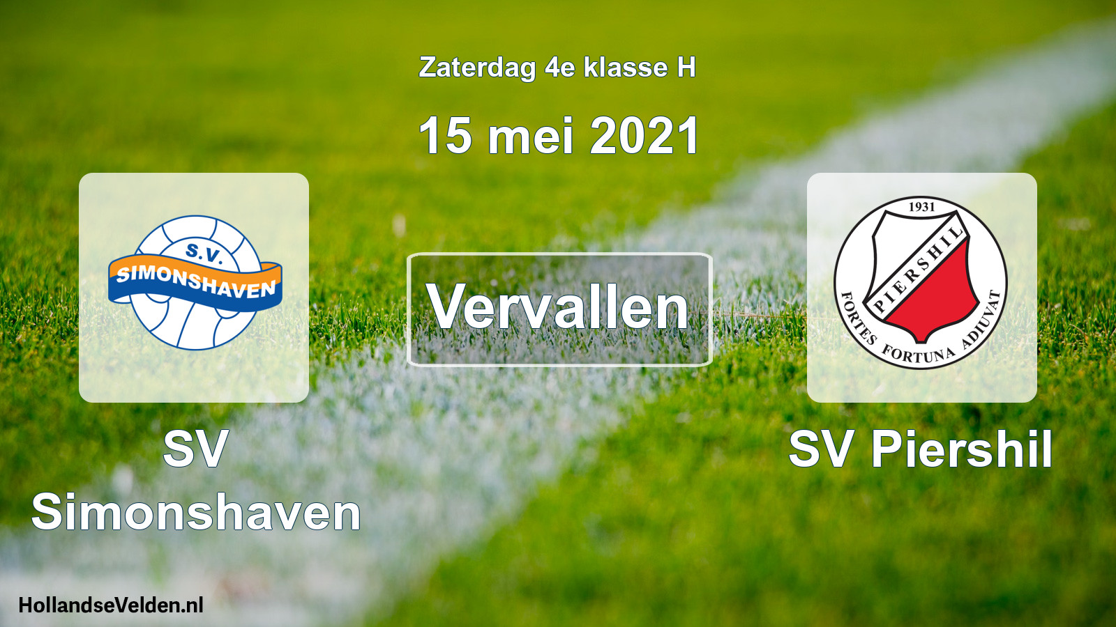 Scheduled Match: SV Simonshaven - SV Piershil (15 May 2021)