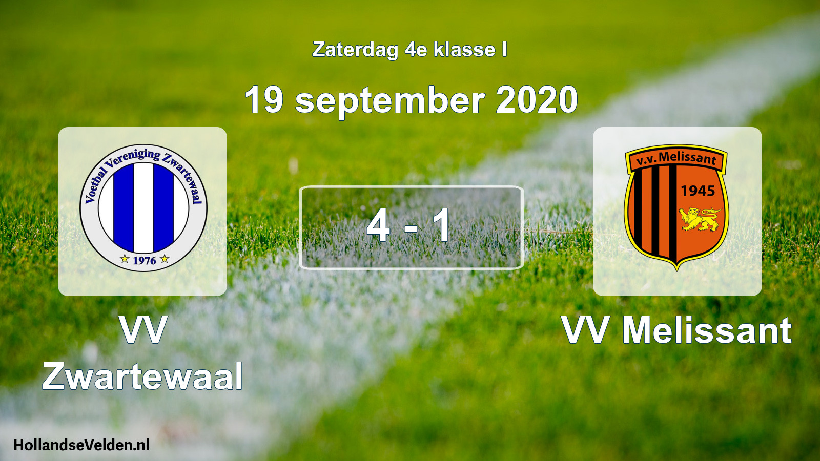 Total number of matches played: VV Zwartewaal - VV Melissant 4 - 1 (19 September 2020)
