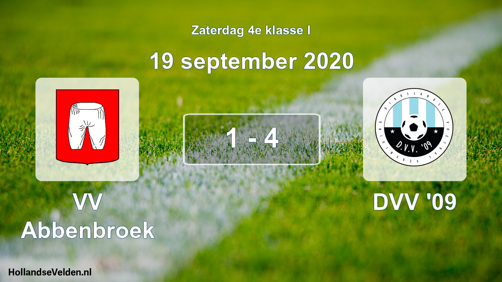 Total number of matches played: VV Abbenbroek - DVV '09 1 - 4 (19 September 2020)