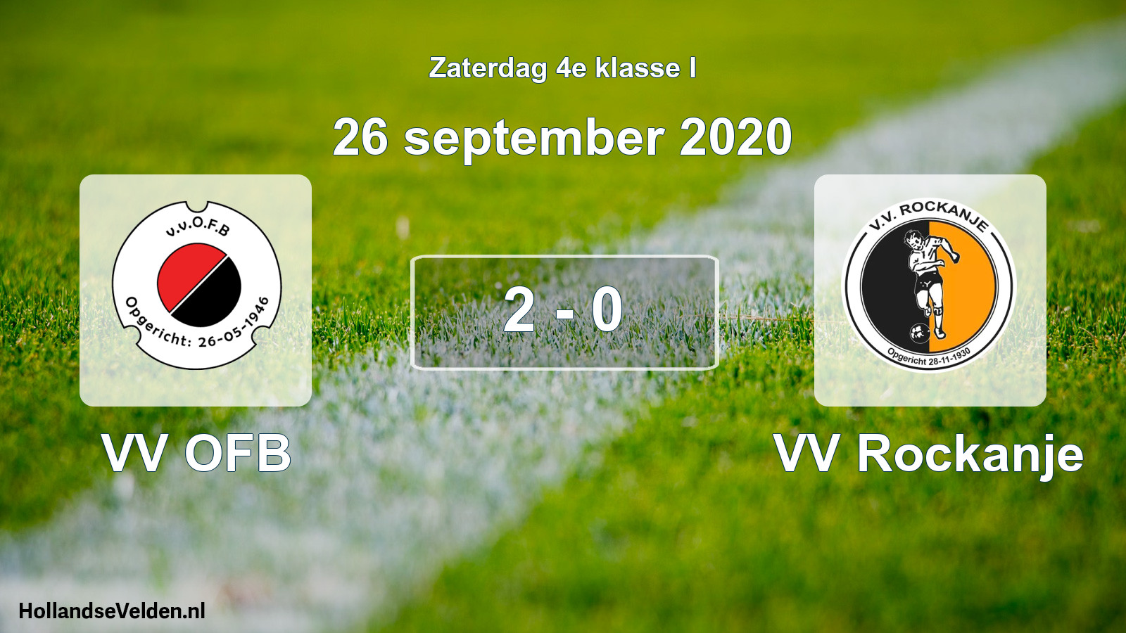 Total number of matches played: VV OFB - VV Rockanje 2 - 0 (26 September 2020)