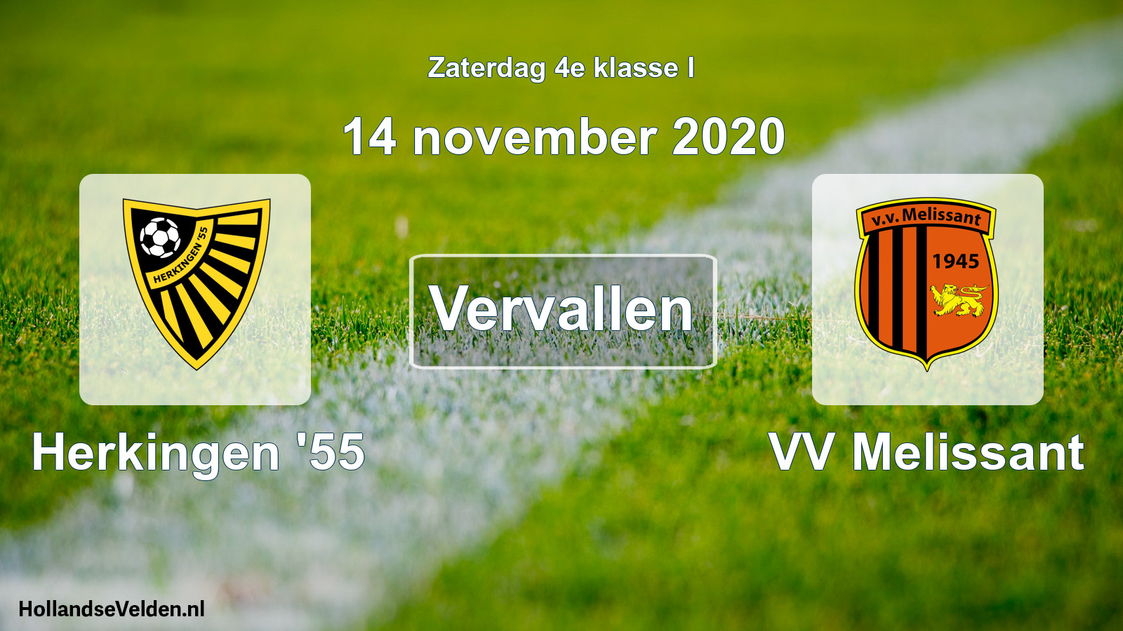 Scheduled Match: Herkingen '55 - VV Melissant (14 November 2020)