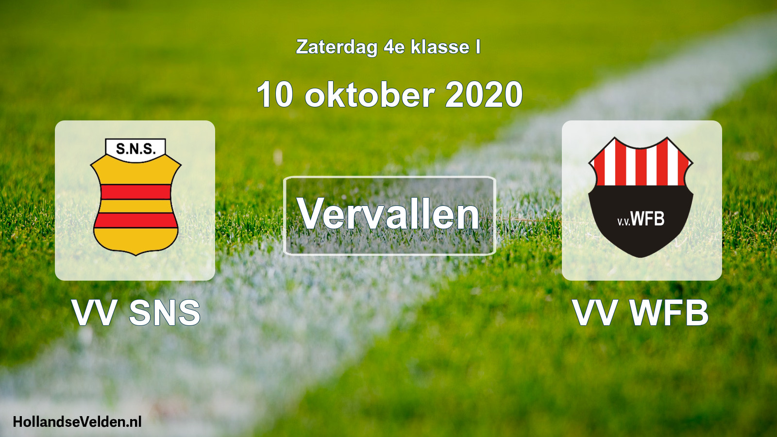 Scheduled Match: VV SNS - VV WFB (10 October 2020)
