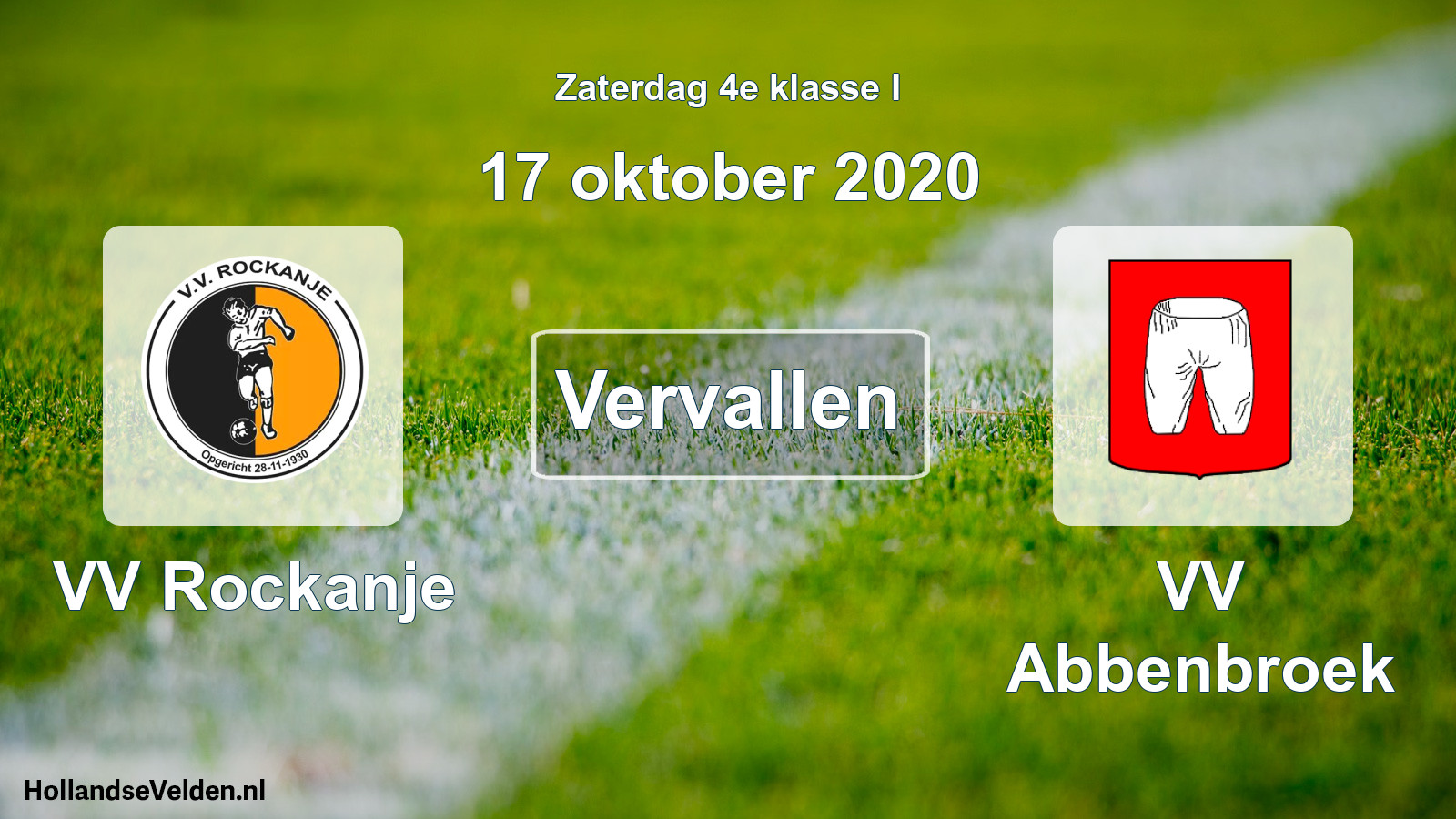 Scheduled Match: VV Rockanje - VV Abbenbroek (17 October 2020)