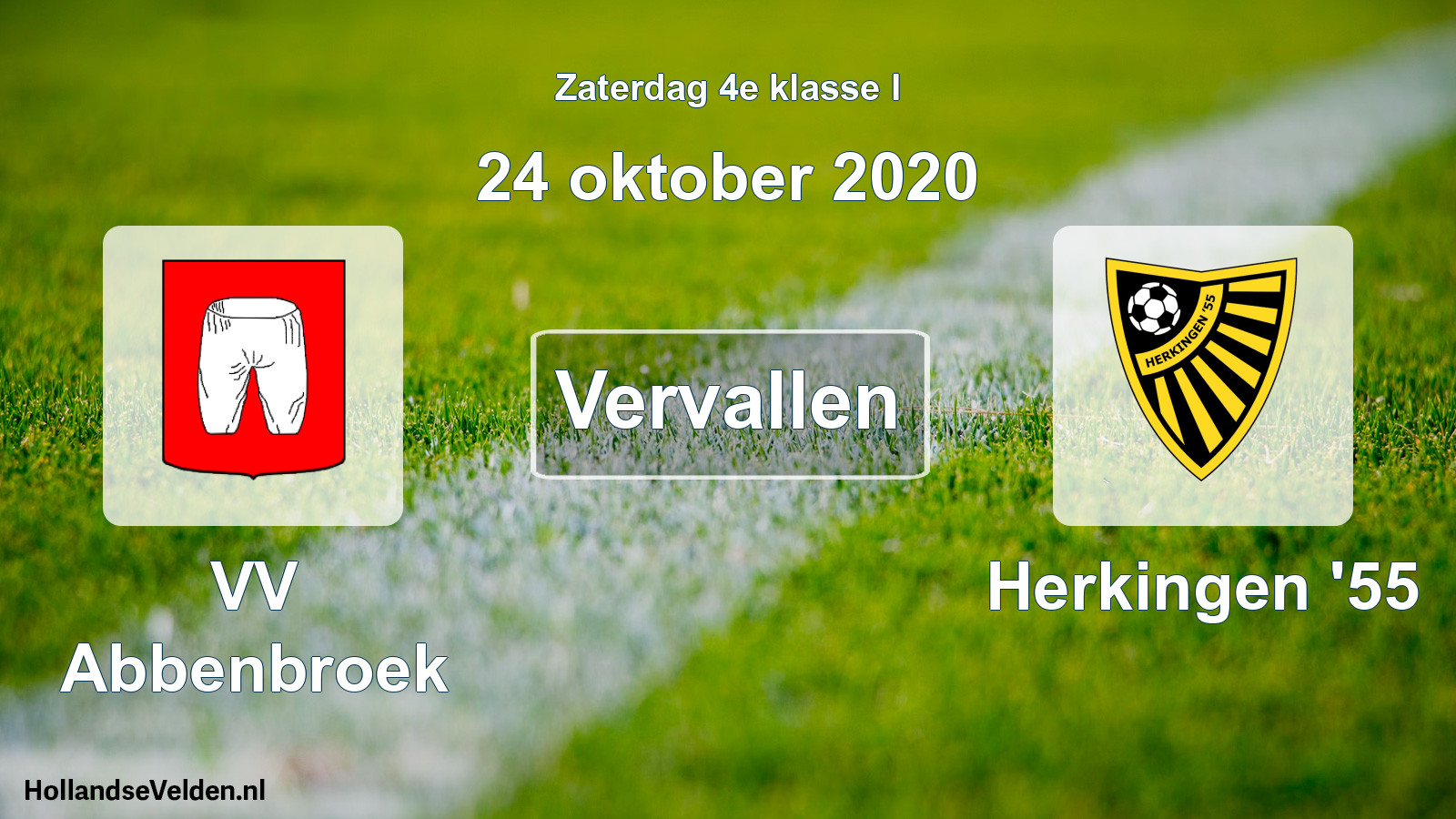 Scheduled Match: VV Abbenbroek - Herkingen '55 (24 October 2020)