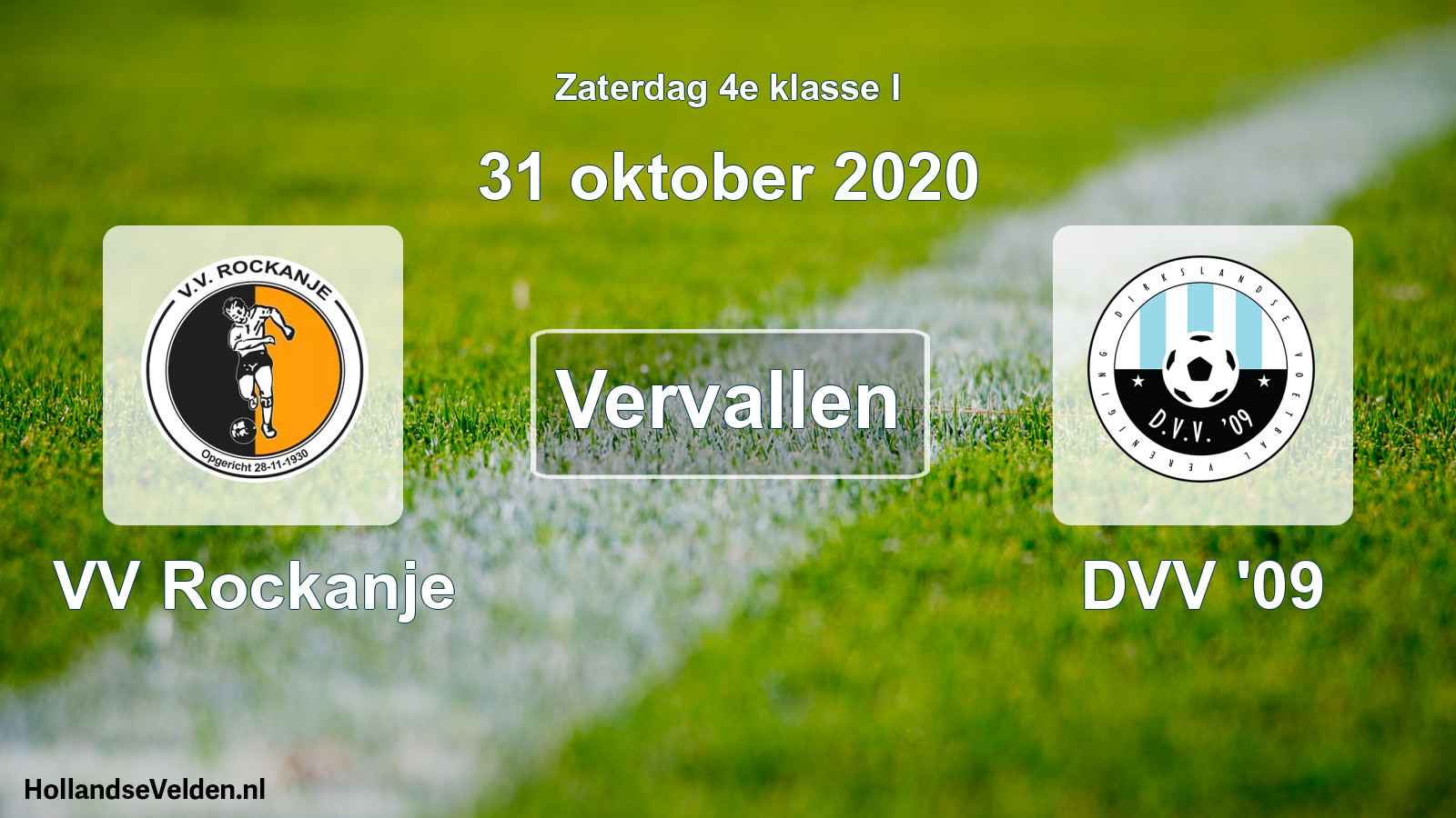 Scheduled Match: VV Rockanje - DVV '09 (31 October 2020)