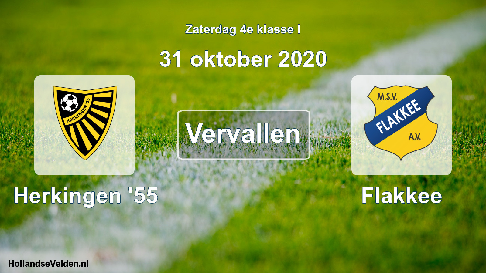 Scheduled Match: Herkingen '55 - Flakkee (31 October 2020)