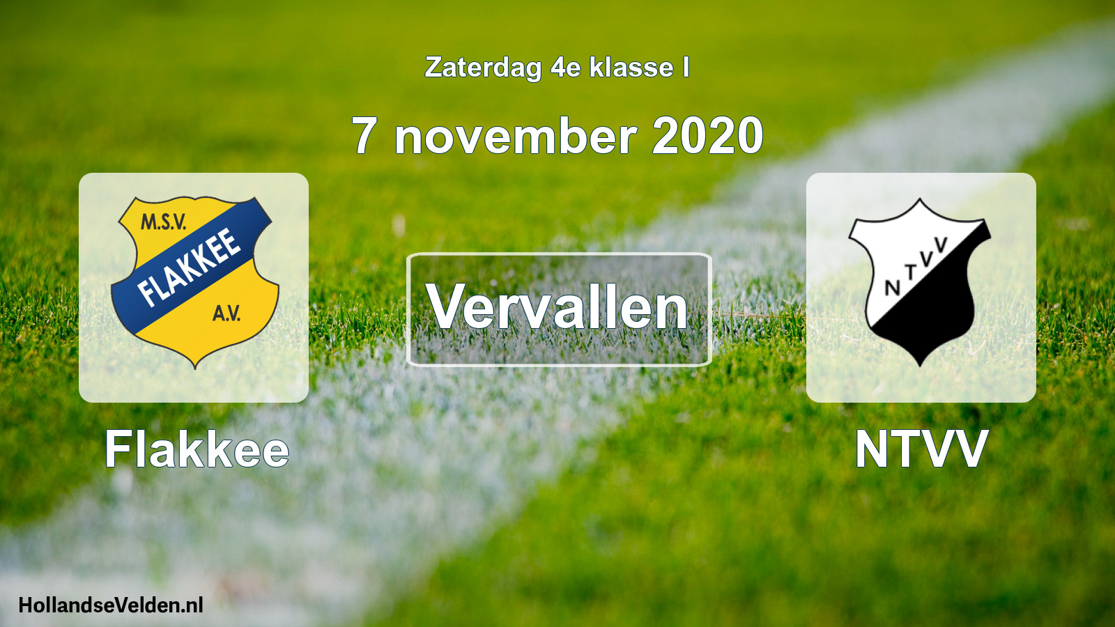 Scheduled Match: Flakkee - NTVV (7 November 2020)