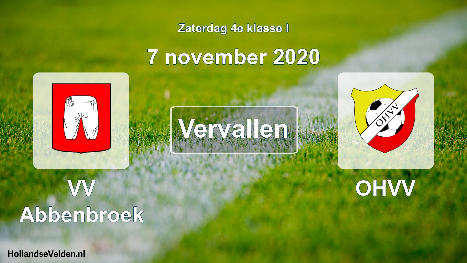 Scheduled Match: VV Abbenbroek - OHVV (7 November 2020)