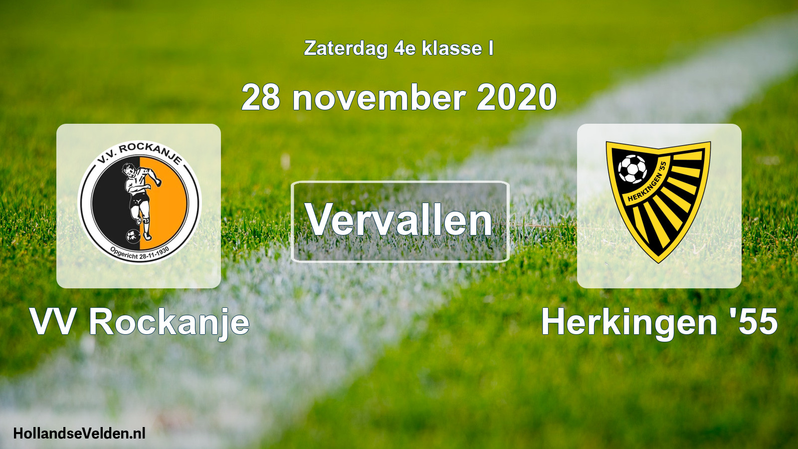 Scheduled Match: VV Rockanje - Herkingen '55 (28 November 2020)