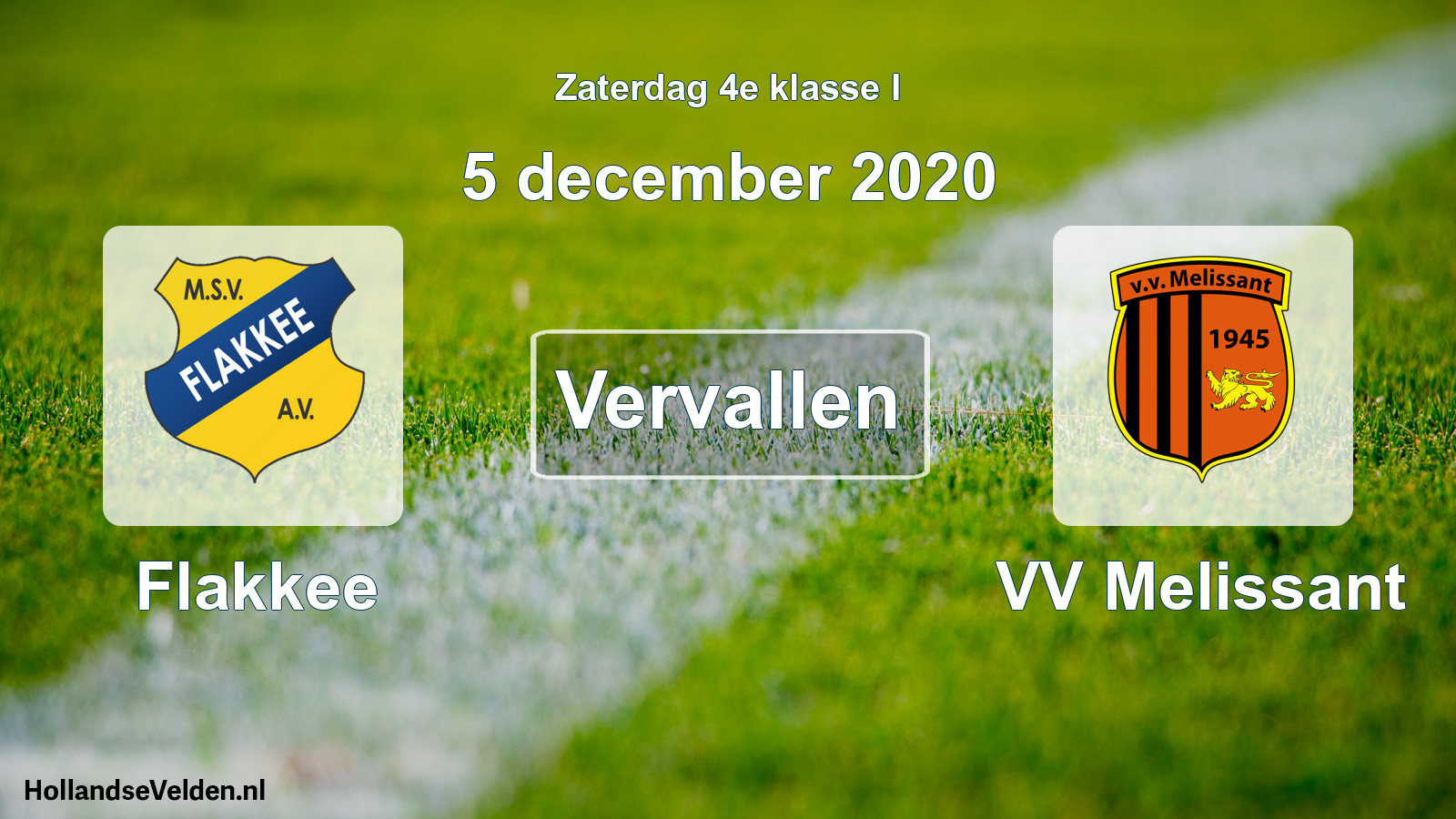 Scheduled Match: Flakkee - VV Melissant (5 December 2020)