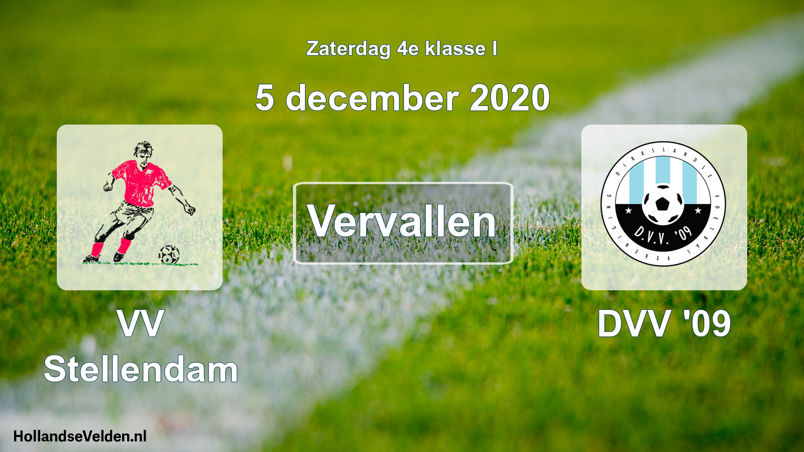 Scheduled Match: VV Stellendam - DVV '09 (5 December 2020)