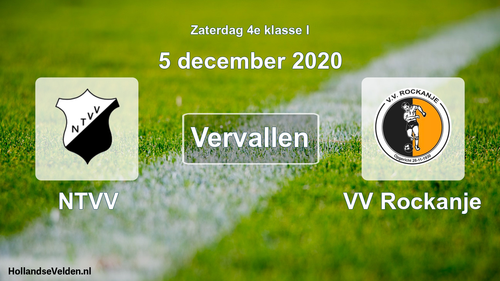 Scheduled Match: NTVV - VV Rockanje (5 December 2020)