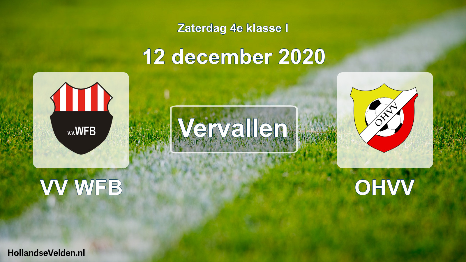 Scheduled Match: VV WFB - OHVV (12 December 2020)