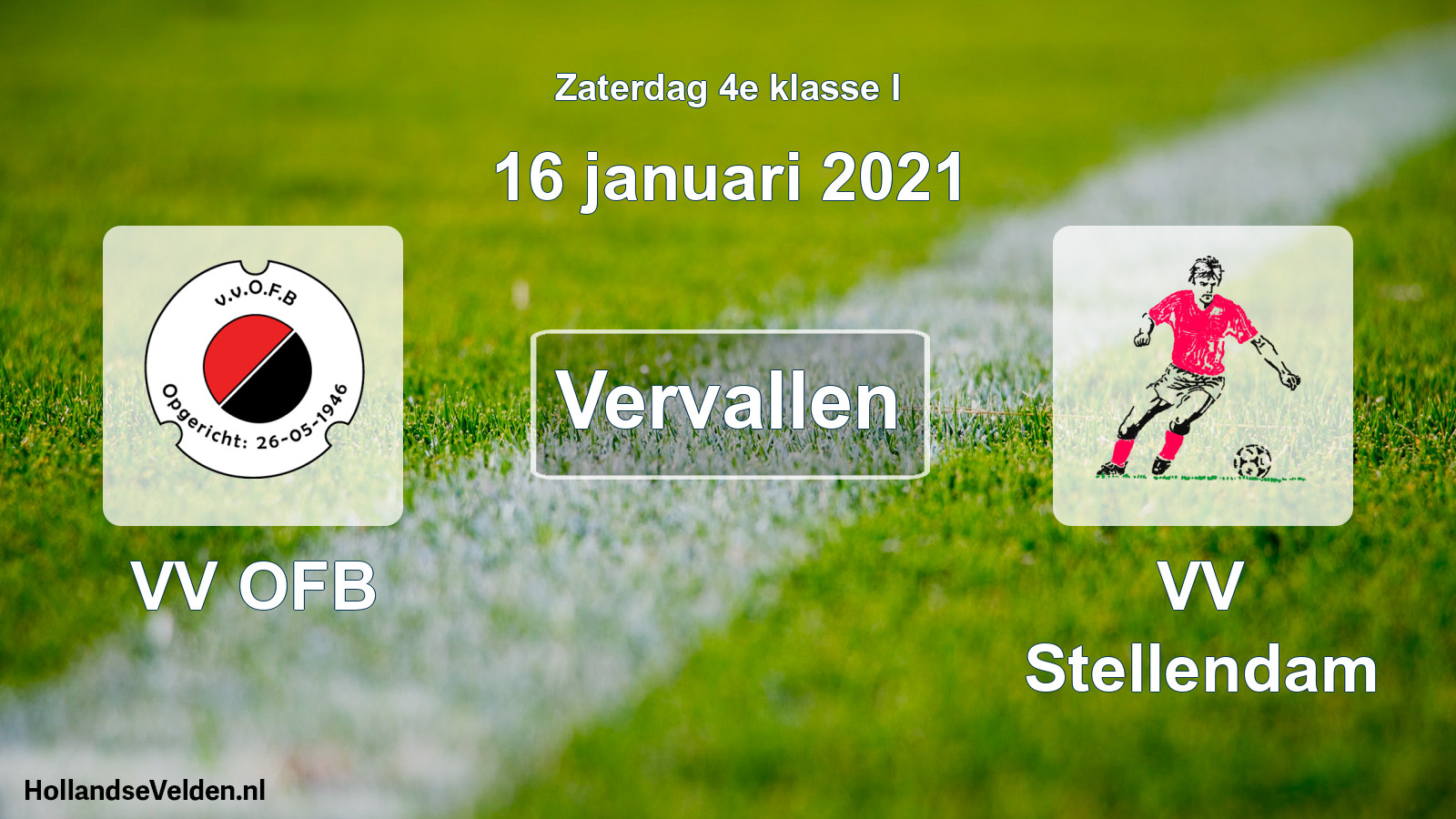 Scheduled Match: VV OFB - VV Stellendam (16 January 2021)