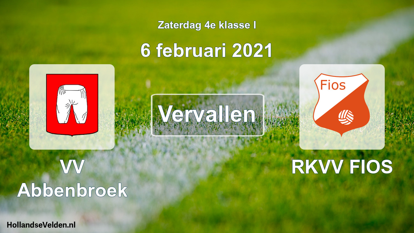Scheduled Match: VV Abbenbroek - RKVV FIOS (6 February 2021)