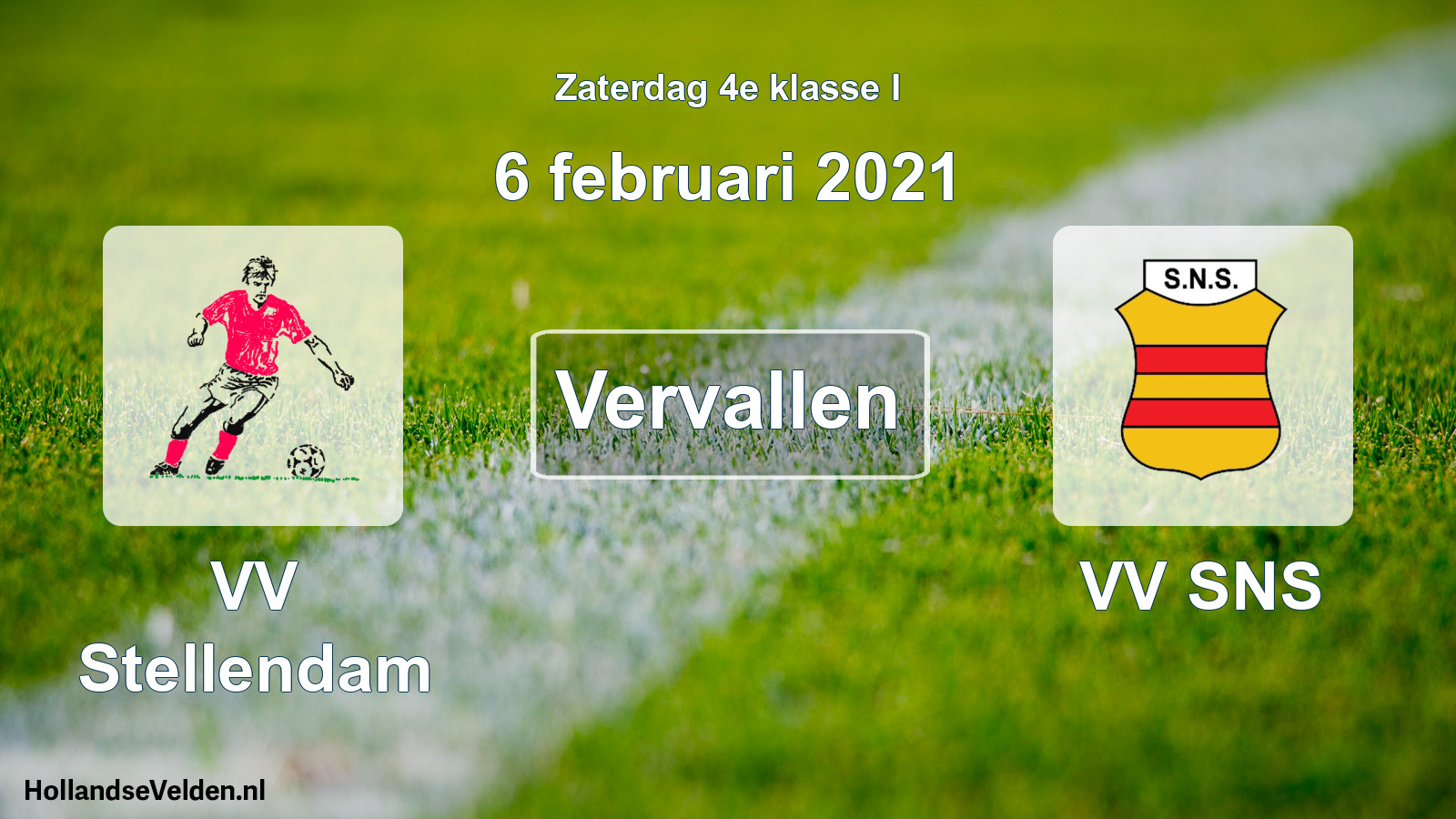 Scheduled Match: VV Stellendam - VV SNS (6 February 2021)