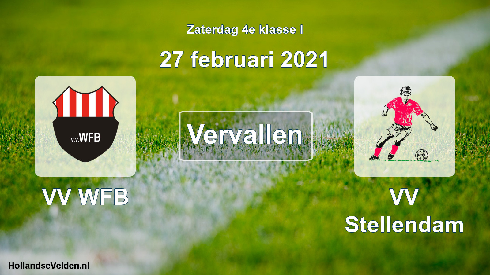 Scheduled Match: VV WFB - VV Stellendam (27 February 2021)
