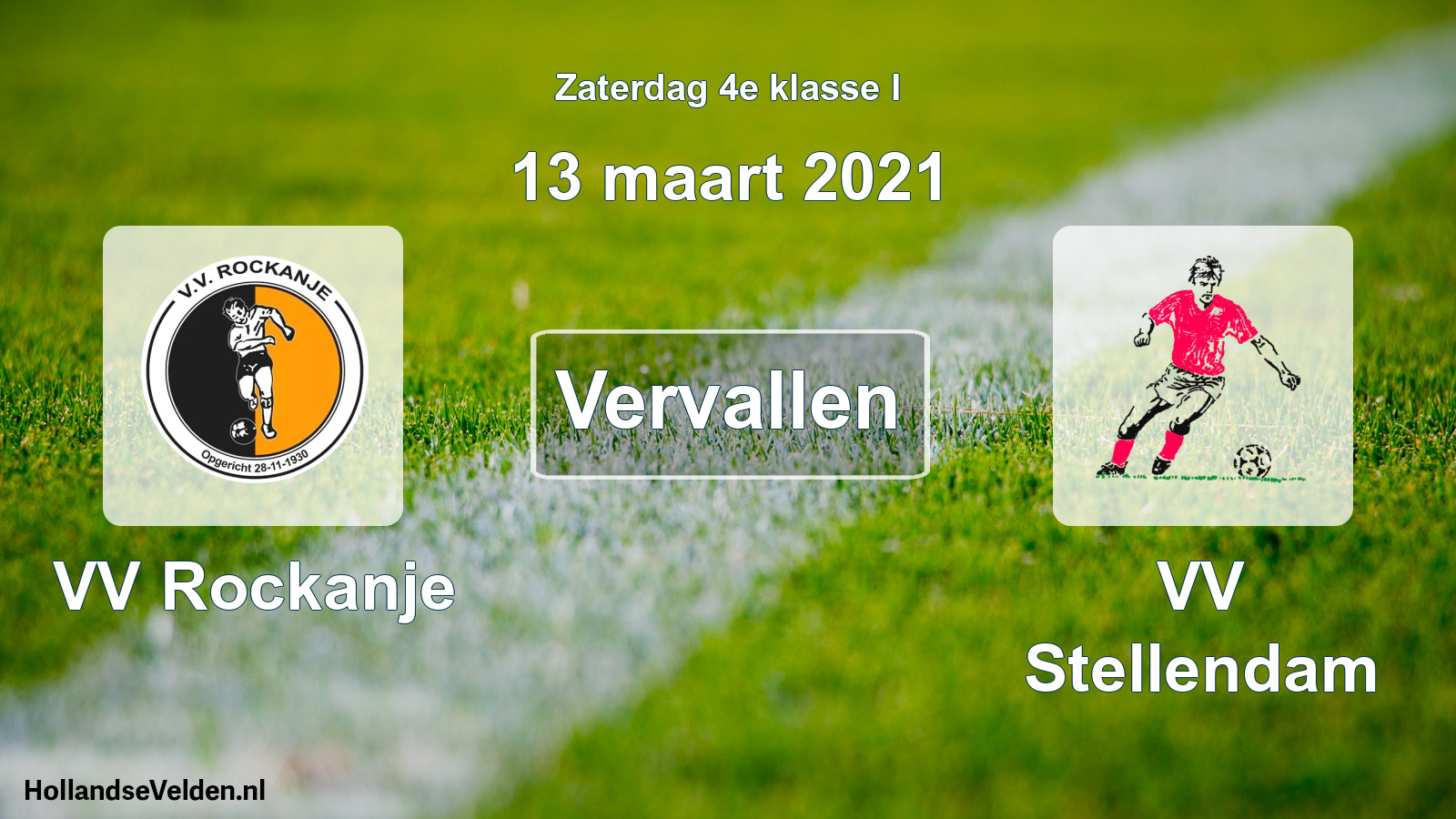 Scheduled Match: VV Rockanje - VV Stellendam (13 March 2021)