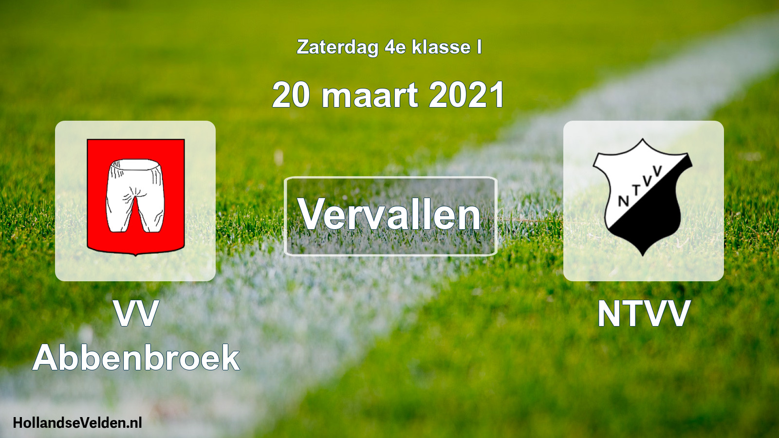 Scheduled Match: VV Abbenbroek - NTVV (20 March 2021)