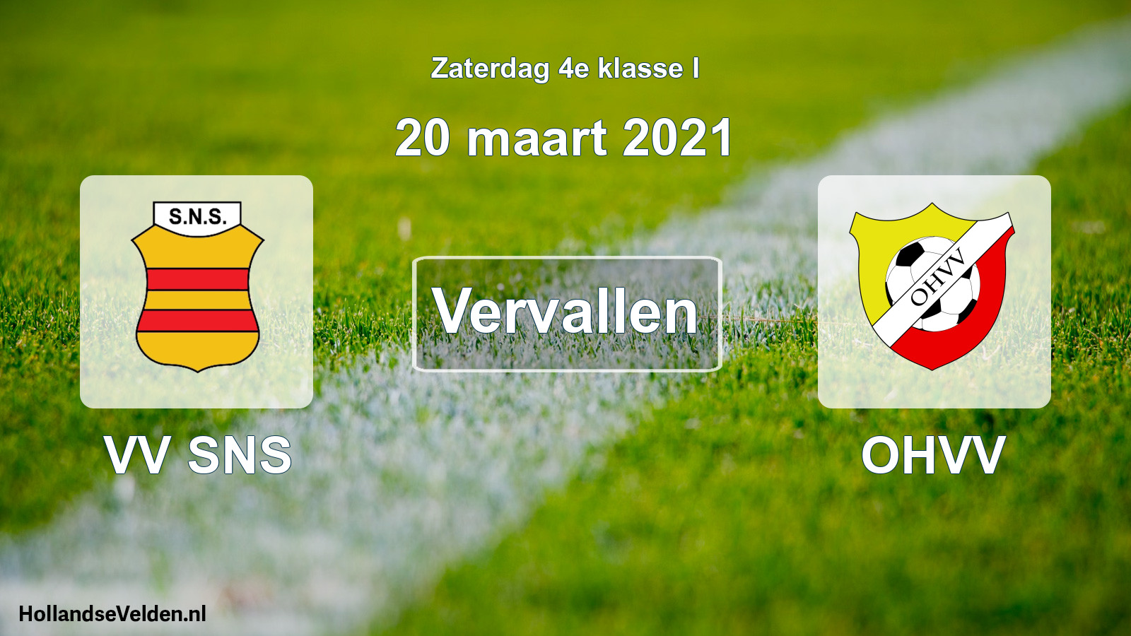 Scheduled Match: VV SNS - OHVV (20 March 2021)