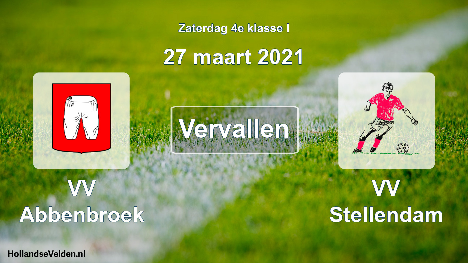 Scheduled Match: VV Abbenbroek - VV Stellendam (27 March 2021)