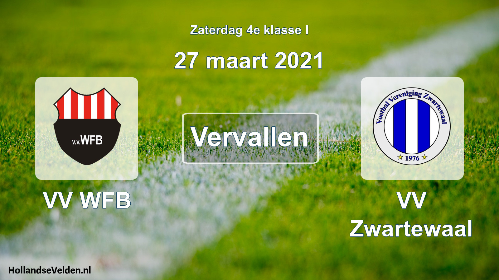 Scheduled Match: VV WFB - VV Zwartewaal (27 March 2021)