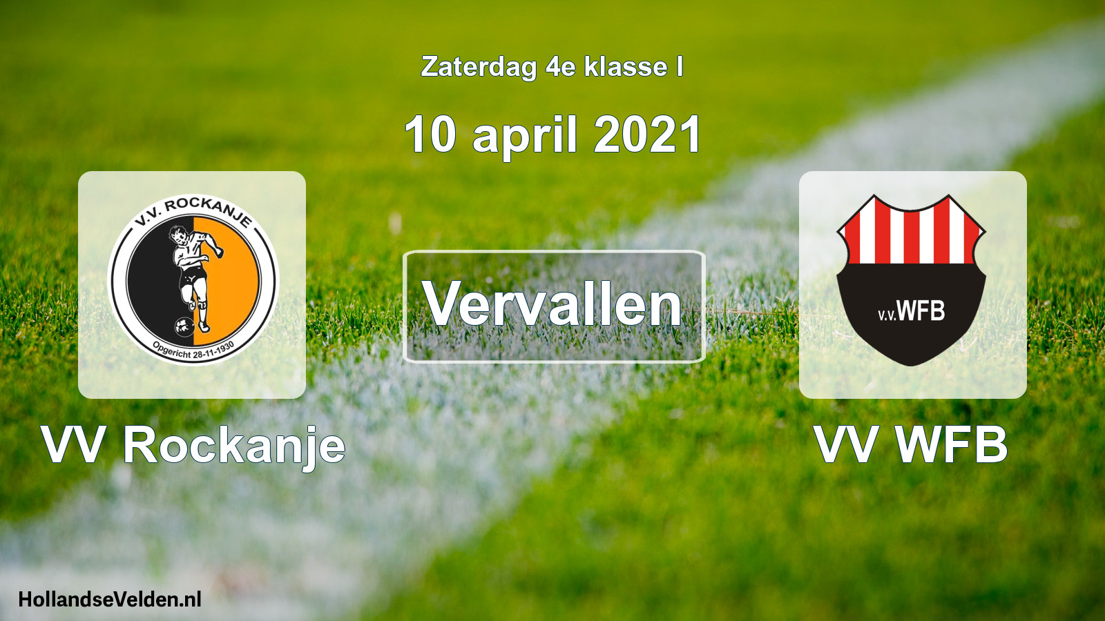Scheduled Match: VV Rockanje - VV WFB (10 April 2021)