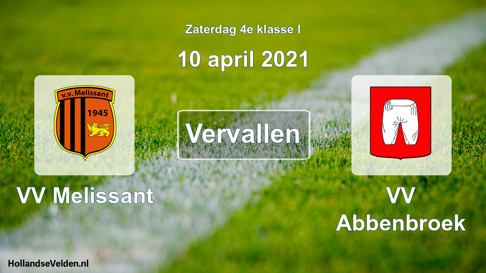 Scheduled Match: VV Melissant - VV Abbenbroek (10 April 2021)