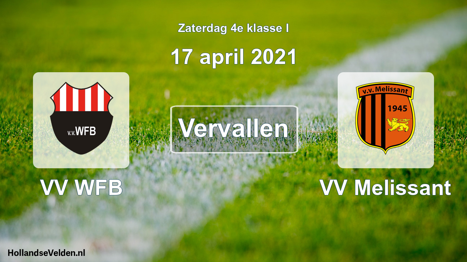 Scheduled Match: VV WFB - VV Melissant (17 April 2021)