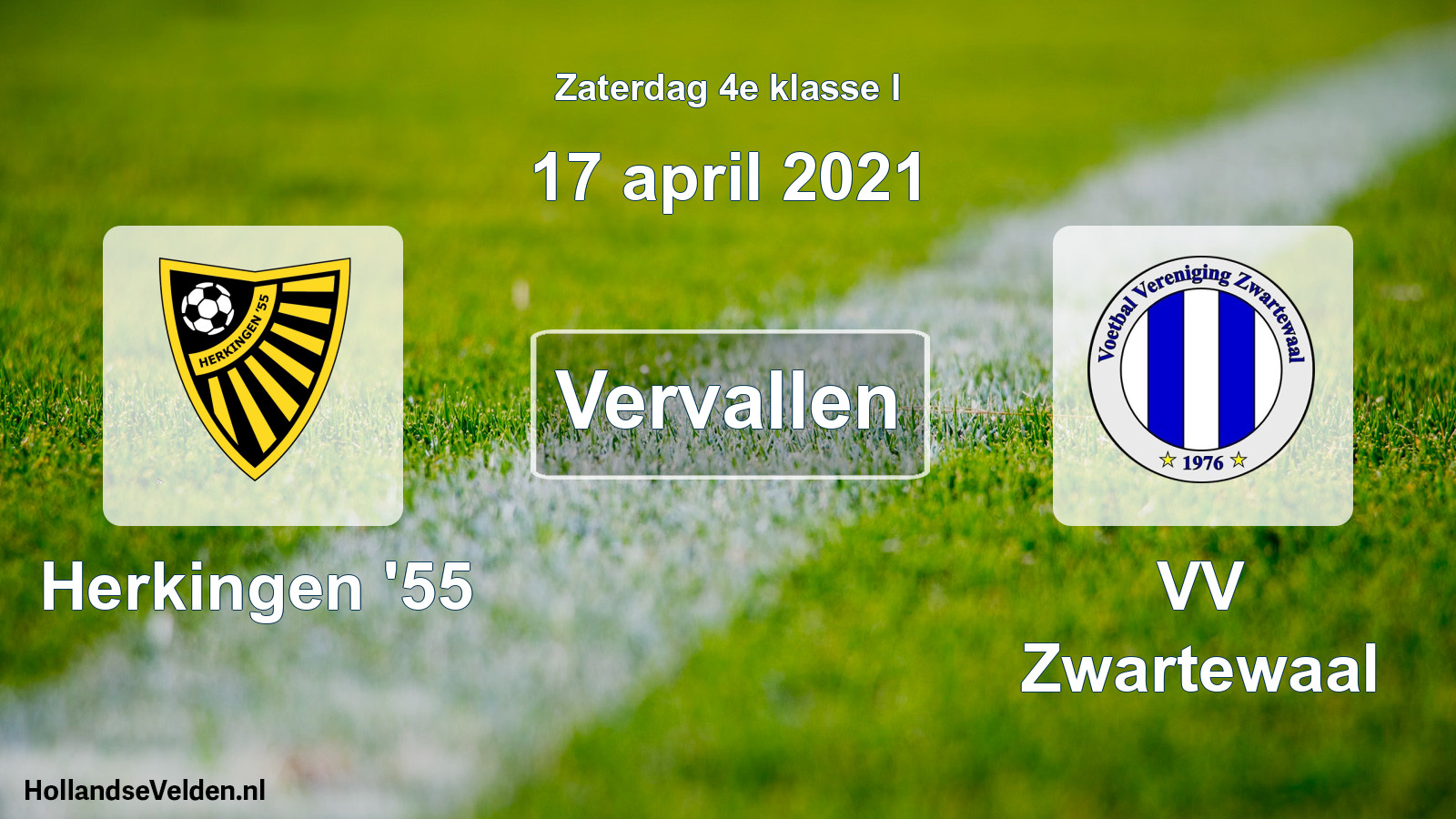 Scheduled Match: Herkingen '55 - VV Zwartewaal (17 April 2021)