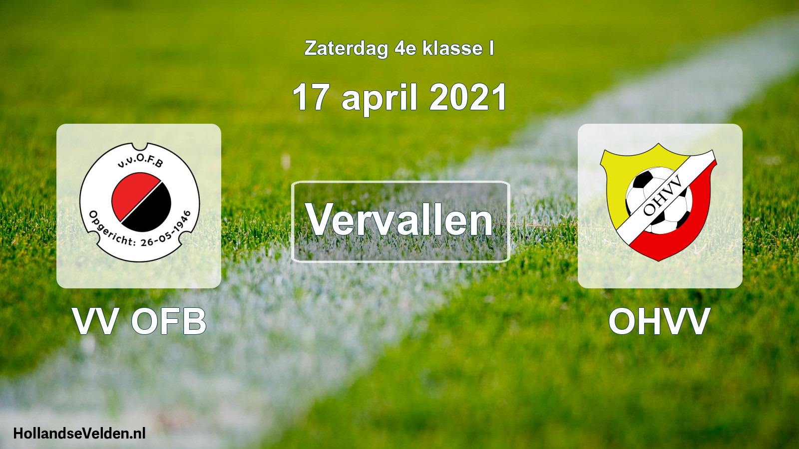 Scheduled Match: VV OFB - OHVV (17 April 2021)
