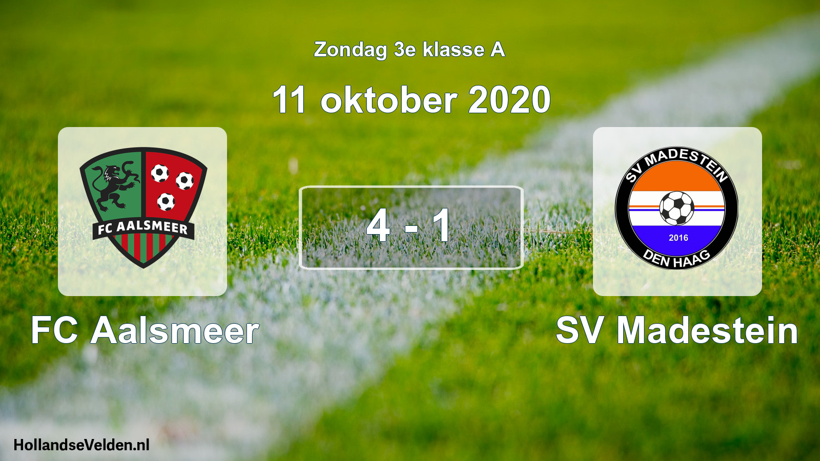 Total number of matches played: FC Aalsmeer - SV Madestein 4 - 1 (11 October 2020)