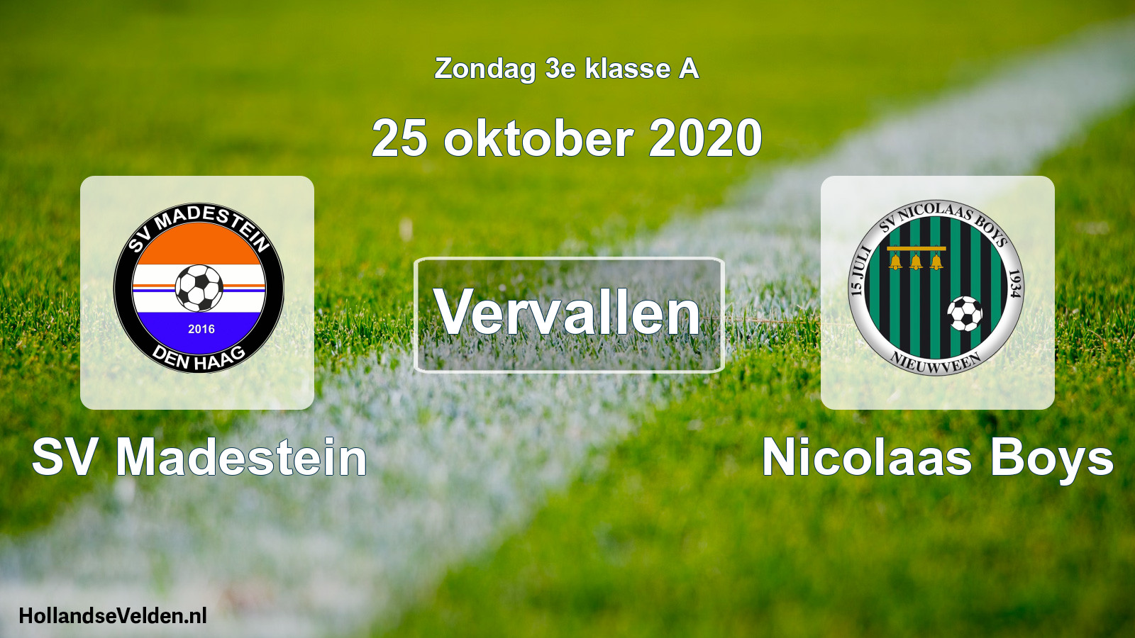 Scheduled Match: SV Madestein - Nicolaas Boys (25 October 2020)