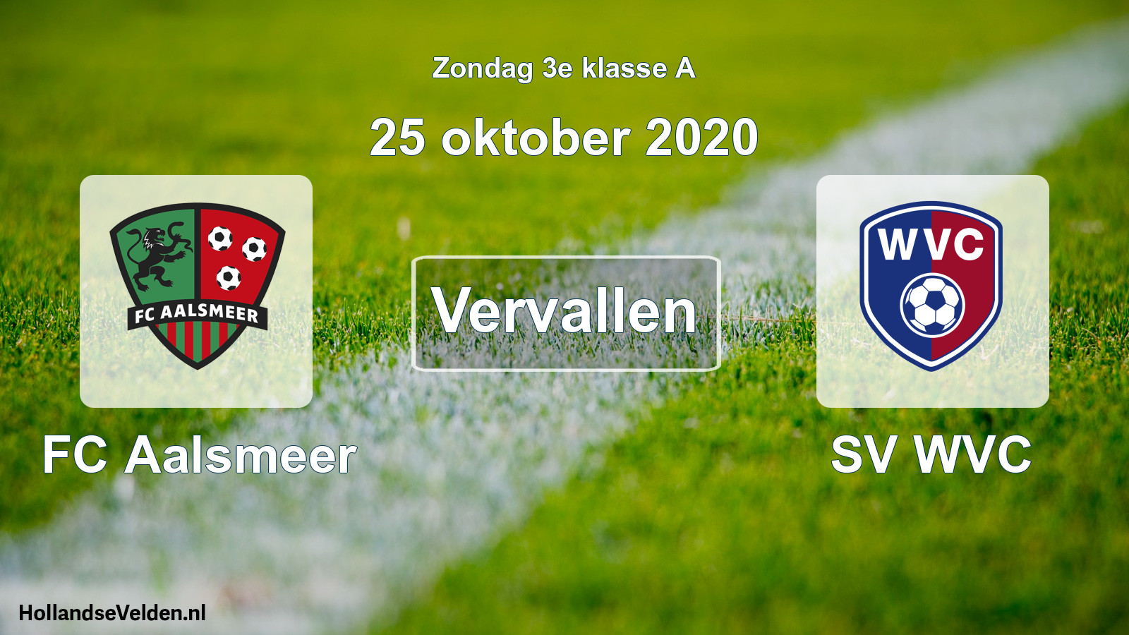 Scheduled Match: FC Aalsmeer - SV WVC (25 October 2020)