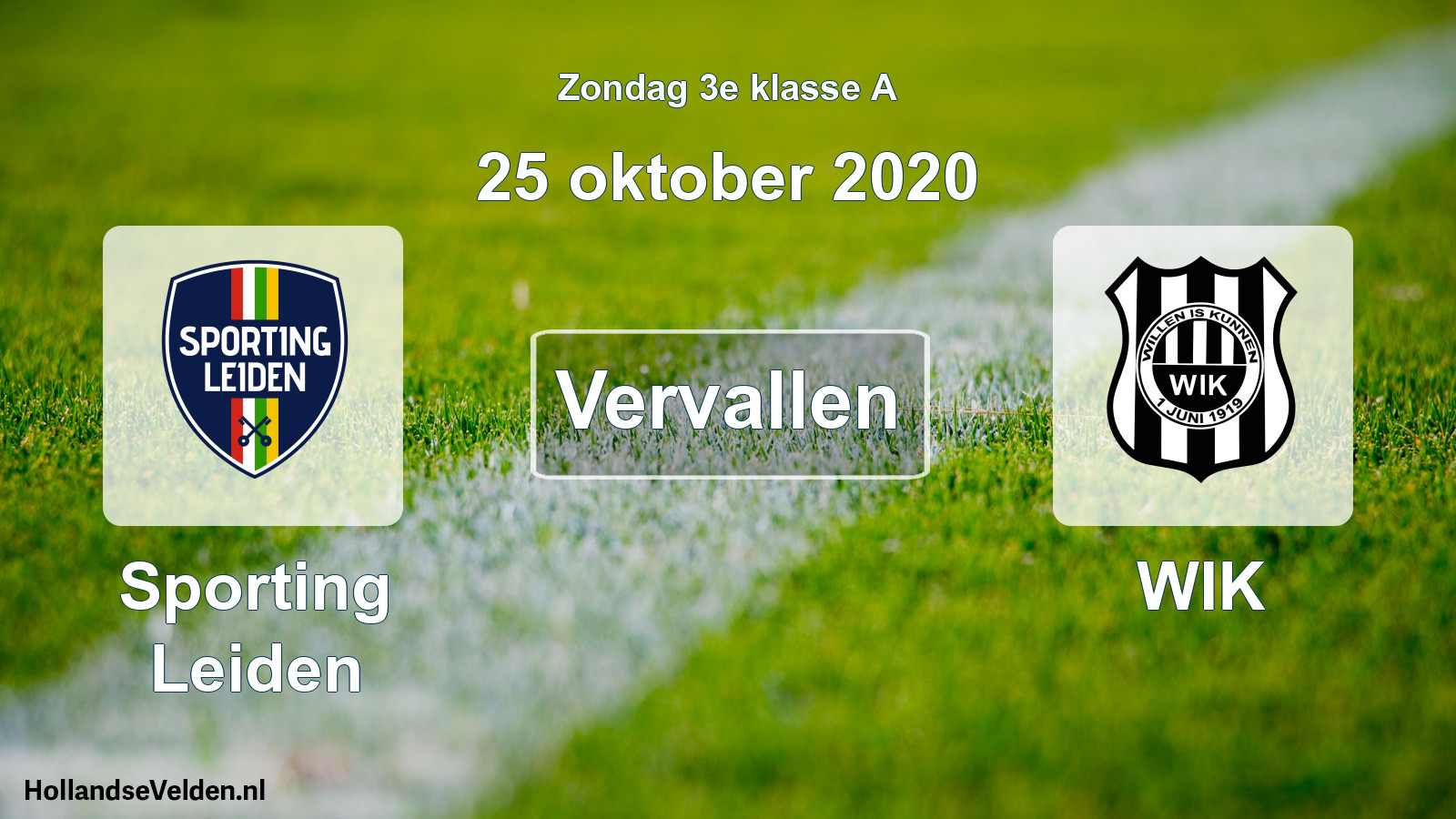 Scheduled Match: Sporting Leiden - WIK (25 October 2020)