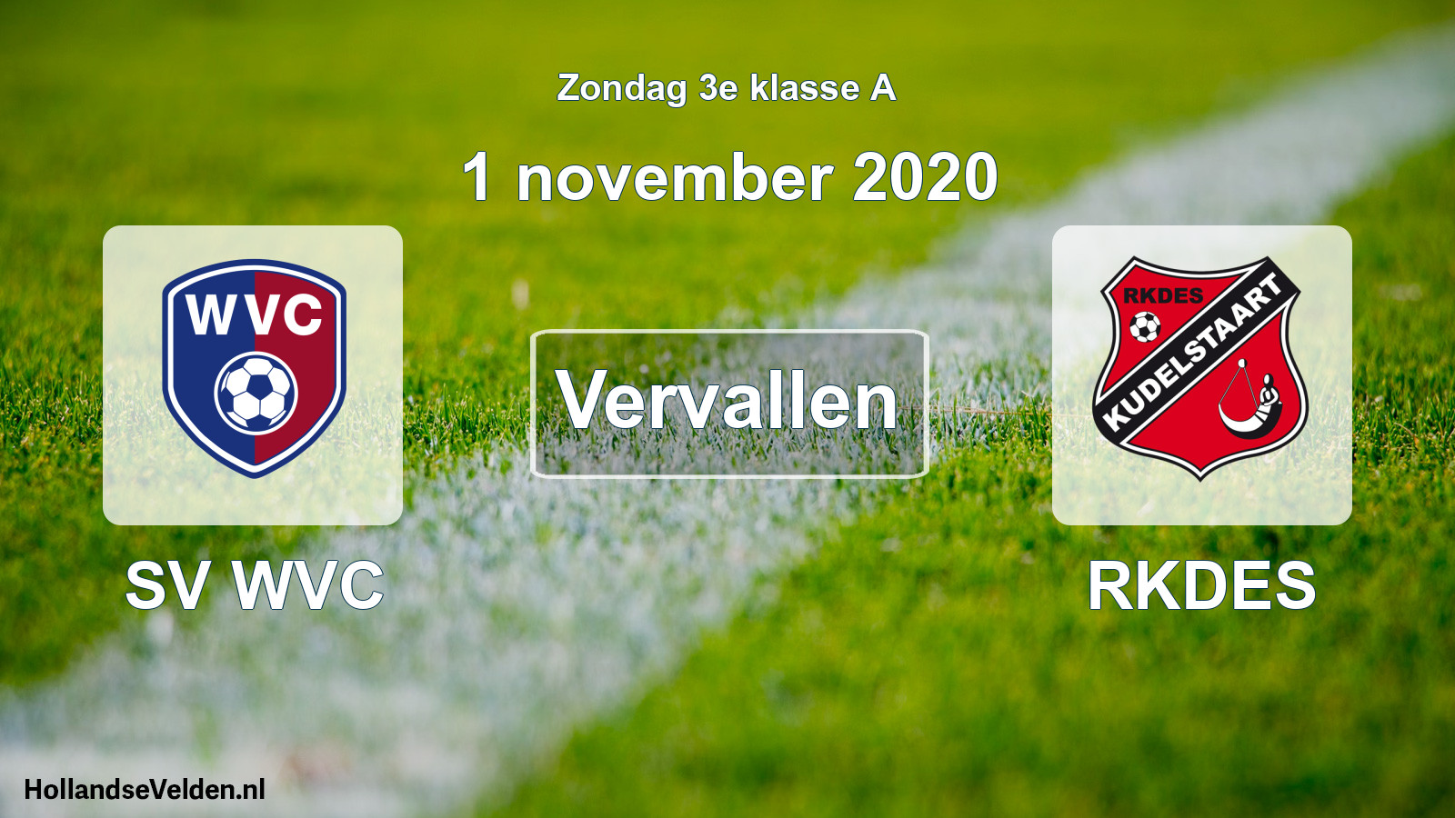 Scheduled Match: SV WVC - RKDES (1 November 2020)