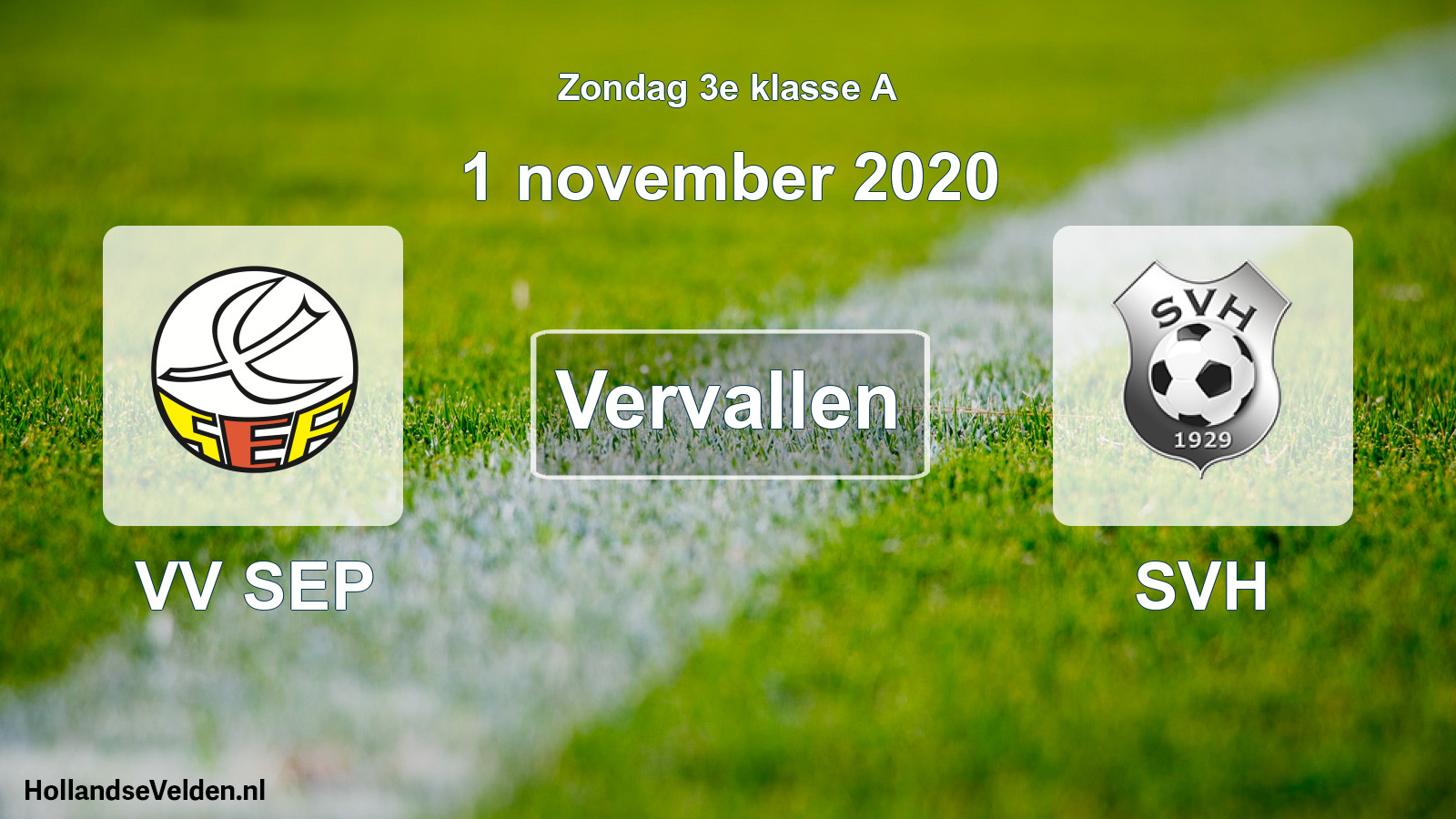 Scheduled Match: VV SEP - SVH (1 November 2020)