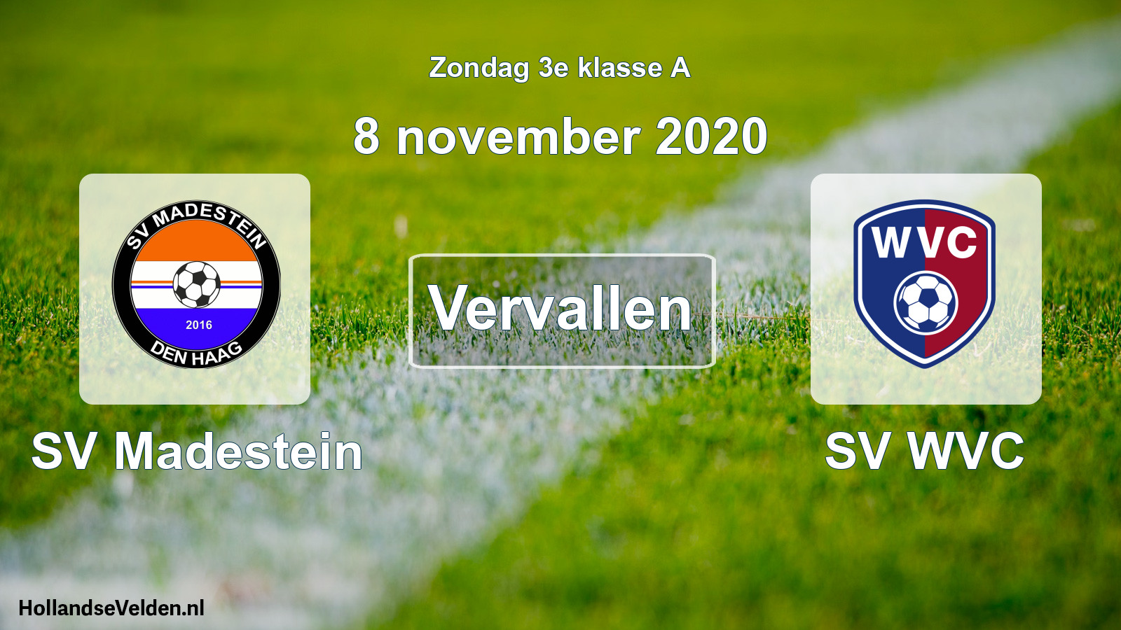Scheduled Match: SV Madestein - SV WVC (8 November 2020)