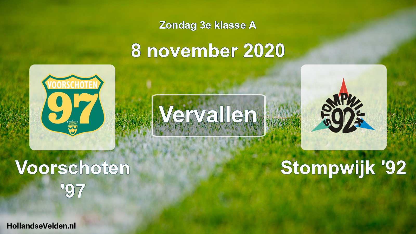 Scheduled Match: Voorschoten '97 - Stompwijk '92 (8 November 2020)