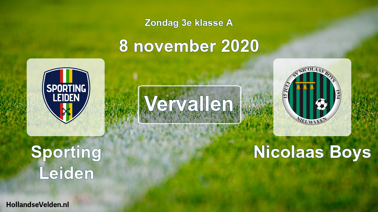 Scheduled Match: Sporting Leiden - Nicolaas Boys (8 November 2020)
