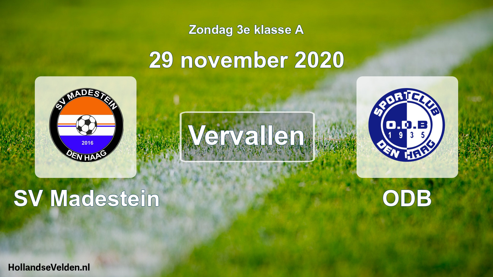 Scheduled Match: SV Madestein - ODB (29 November 2020)
