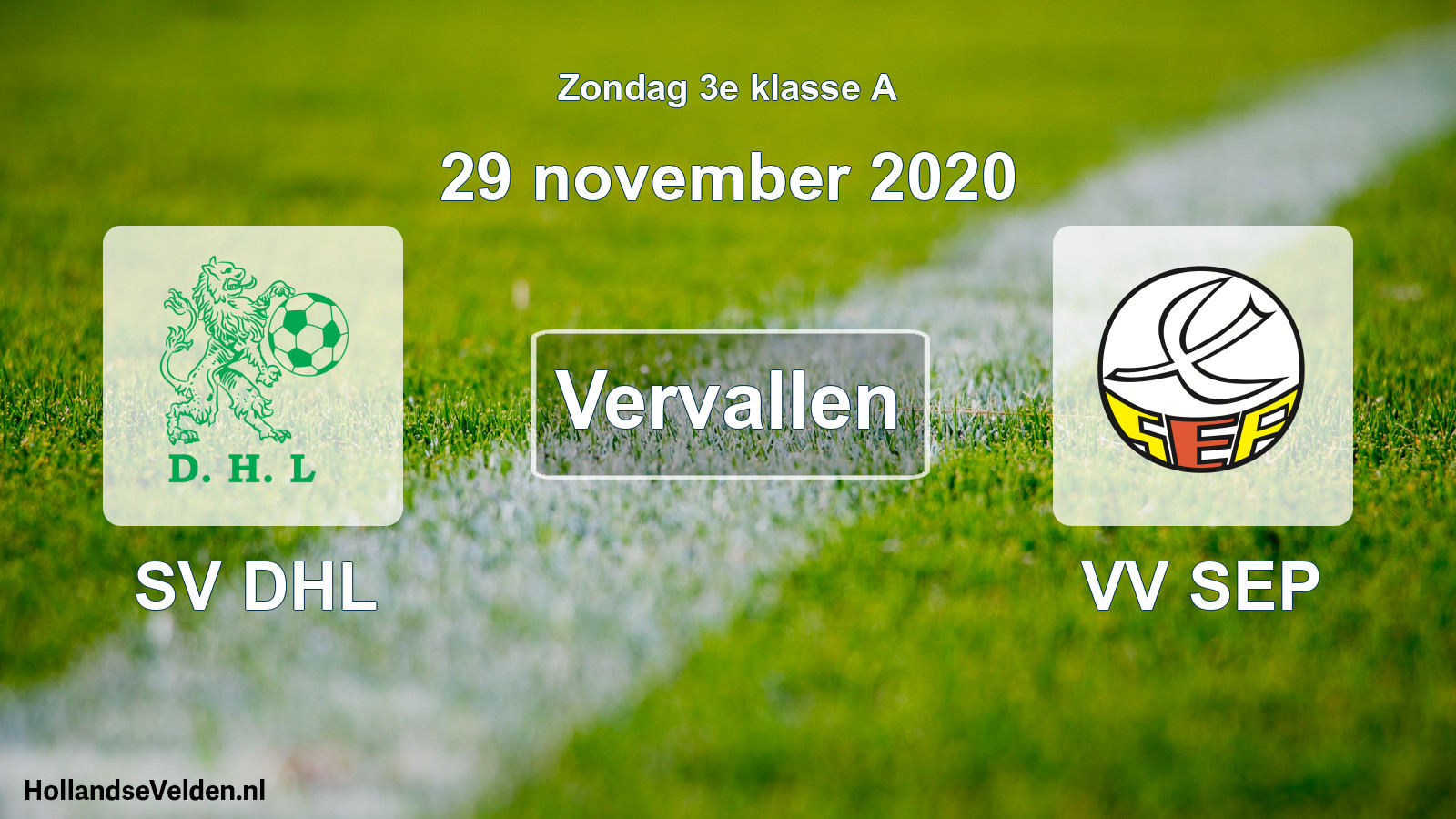 Scheduled Match: SV DHL - VV SEP (29 November 2020)